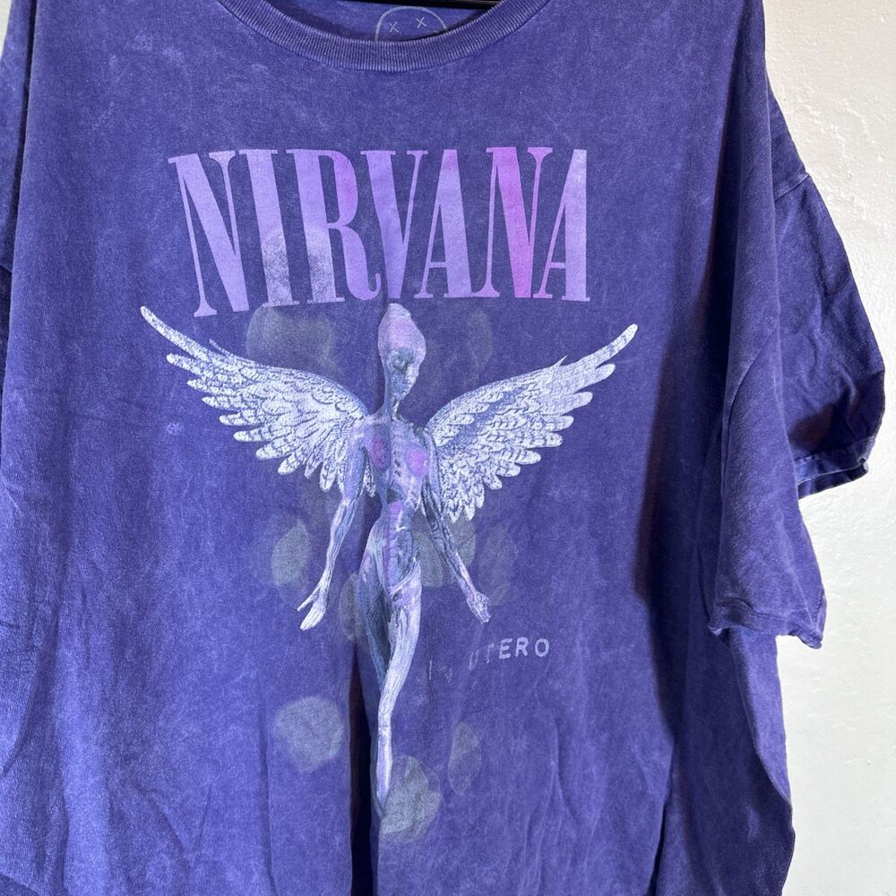 Nirvana In Utero 3XL Purple Wash T Shirt Angel